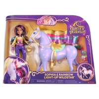 Kомплект интерактивна играчка светещ еднорог и кукла Spin Master Unicorn Academy Sophia & Rainbow Light-Up Wildstar, със звуци и музика