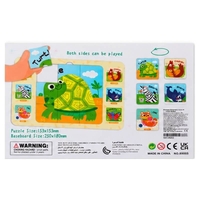 Двулицев когнитивен пъзел Raya Toys, 27 ч. с рамка