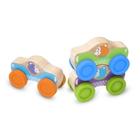 Комплект Melissa and Doug дървени коли с животно 3бр. 40129