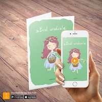 Поздравителна картичка iGreet - Цветното момиче