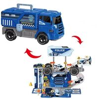 Детски игрален комплект Raya Toys Полицейски камион-паркинг 2в1, 46 ч.