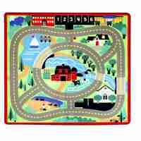 Килимче за игра Melissa and Doug Град с дървени коли 19400