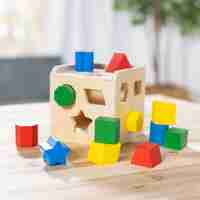 Дървен сортер Melissa and Doug Куб с форми 575