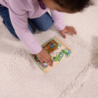 Комплект дървен пъзел Melissa and Doug Строителни превозни средства, 4x12 ч., в кутия, 50210