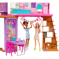 Къща за кукли Mattel Barbie Holiday House, на 2 етажа, 30+ части, HCD50