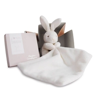 Плюшена играчка за гушкане Doudou заек с кърпичка 10 см, 303