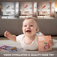 Комплект бебешки карти за визуална стимулация Raya Toys, 0-3 г.