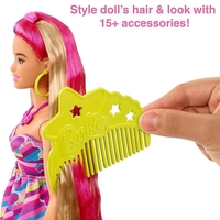 Кукла Mattel Barbie Totally Hair с променящ се цвят на косата и аксесоари, 29 см.