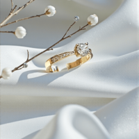 Златен пръстен с циркони