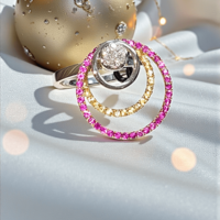 Дамски златен пръстен с диаманти и сапфири Cerchio d’Amore I Gioielli del Sole