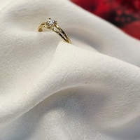 Златен пръстен с циркони Нежно обещание