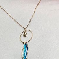 Колие от 14К жълто злато Перо