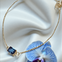 Златна гривна с Топаз London BluеGumon 18K