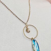 Колие от 14К жълто злато Перо