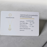 Златно колие с диамант от 18К злато I GIOIELLI DEL SOLE