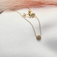 Комплект Сфера от жълто злато и циркони