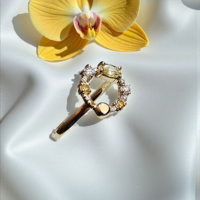 Златен пръстен с жълти циркони Novello