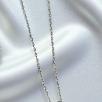 Златно колие с Аквамарин и диамант от 18К бяло злато I Gioielli del Sole