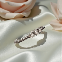 Златен пръстен от 18К бяло злато с диаманти, I Gioielli del Sole