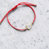 Гривна с Богородица от бяло и жълто злато