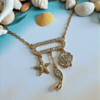 Сребърно колие с позлата Disney