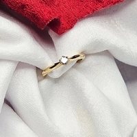 Златен пръстен от Жълто Злато с Диамант Flamingo Grace