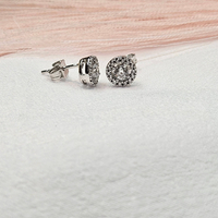 Комплект от бяло злато и циркони