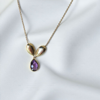 Дамски златен комплект с Аметист