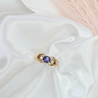 Златен пръстен с Танзанит и Диаманти