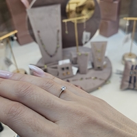 Златен  пръстен от бяло злато с цирконий