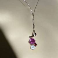 Златен комплект с рубин и планински криснал