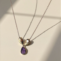 Дамски златен комплект с Аметист