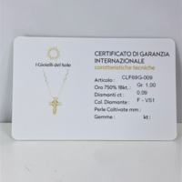 Златно колие с кръстче от 18К злато и диаманти I Gioielli del Sole