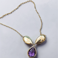 Дамски златен комплект с Аметист