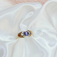 Златен пръстен с Танзанит и Диаманти