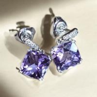 Златенкомплект с аметист и диаманти