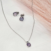 Комплект от бяло злато и Аметист
