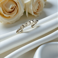 Златен пръстен от бяло злато 18К с диаманти, I Gioielli del Sole