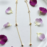 Златна гривна с Аметист, Цитрин, Гранат и Лавандулов кварц