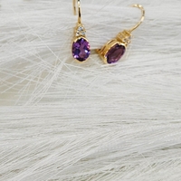 Златен комплект с Аметист и Цирконии