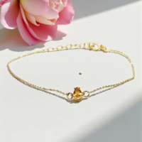 Златна гривна с Цитрин и 18К злато Gumon