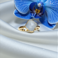 Златен пръстен с Аквамарин Милк