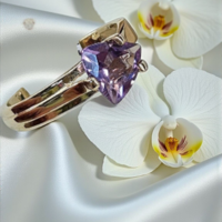 Златен пръстен с Аметист руско производство