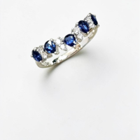 Златен пръстен със сапфири и диамантиСиня Елегантност I GIOIELLI DEL SOLE