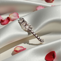 Златен пръстен от 18К бяло злато с диаманти, I Gioielli del Sole