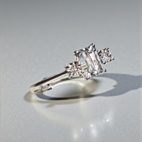 Златен пръстен с Аквамарин и Диамант от 18К злато I Gioielli del Sole