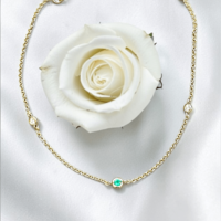 Златна гривна с диаманти и изумруд Lusi Gioielli