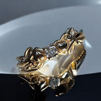 Златен пръстен с Диамант Сърчица