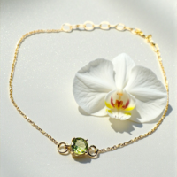 Златна гривна с Перидот и 18К злато Gumon