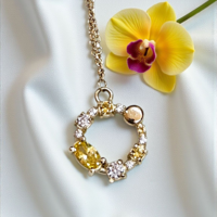 Златно колие с жълти циркони Novello